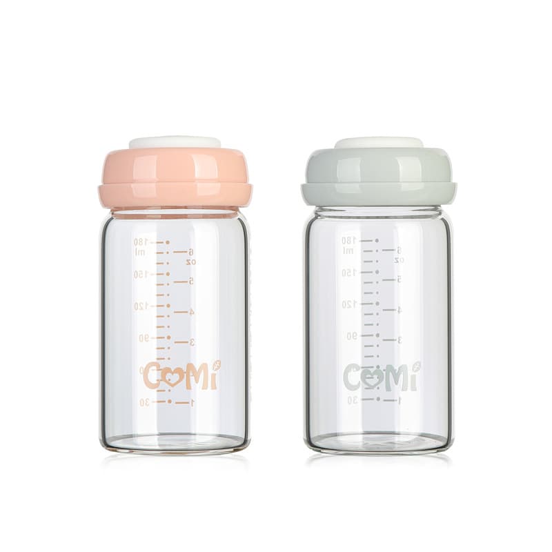 Custom Borosilicate Glass Milk Storage Bottle Baby Bottle Newborn Glass Bottle Breathable Shaped Glass Bottle