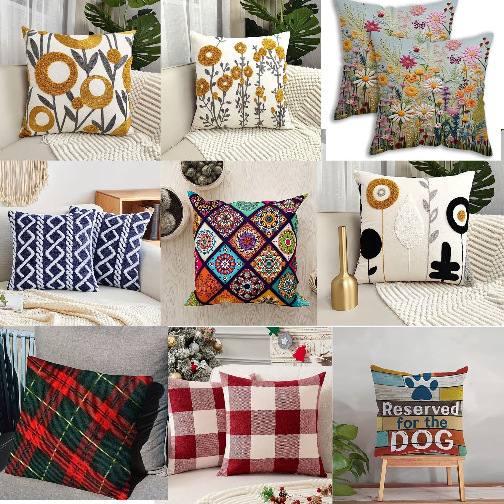 Rustic Geometric Boho Throw Pillow Indian Bohemian Light Luxury Living Room Bedroom Cushion