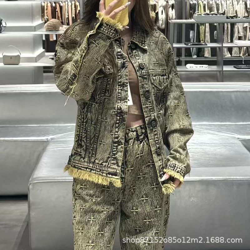 SMFK Storm Garden Oversized Denim Jacket Loose Relaxed Vintage Denim Style Fall Coat