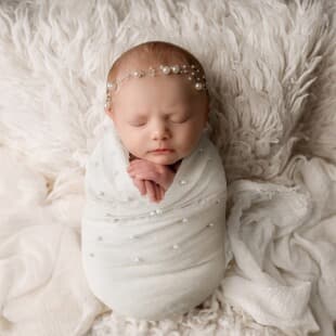 Cross-border New Baby Pearl Wrap Newborn Photography Prop, Full-Month 100-Day Baby Photo Outfit + Prop