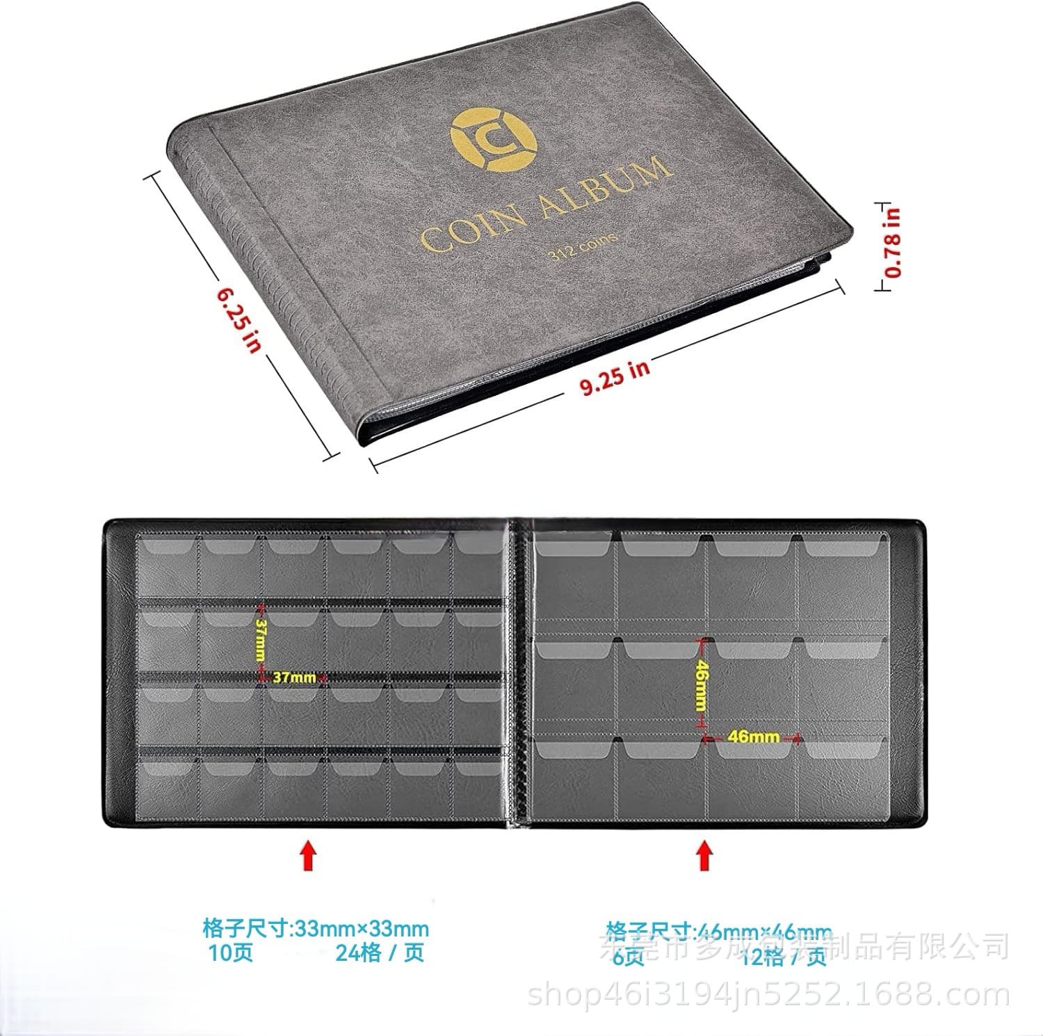 312-Card/300-Card PVC Eco-Friendly Combined Inner Pages for Copper and Ancient Coin Collection, Coin and Currency Album