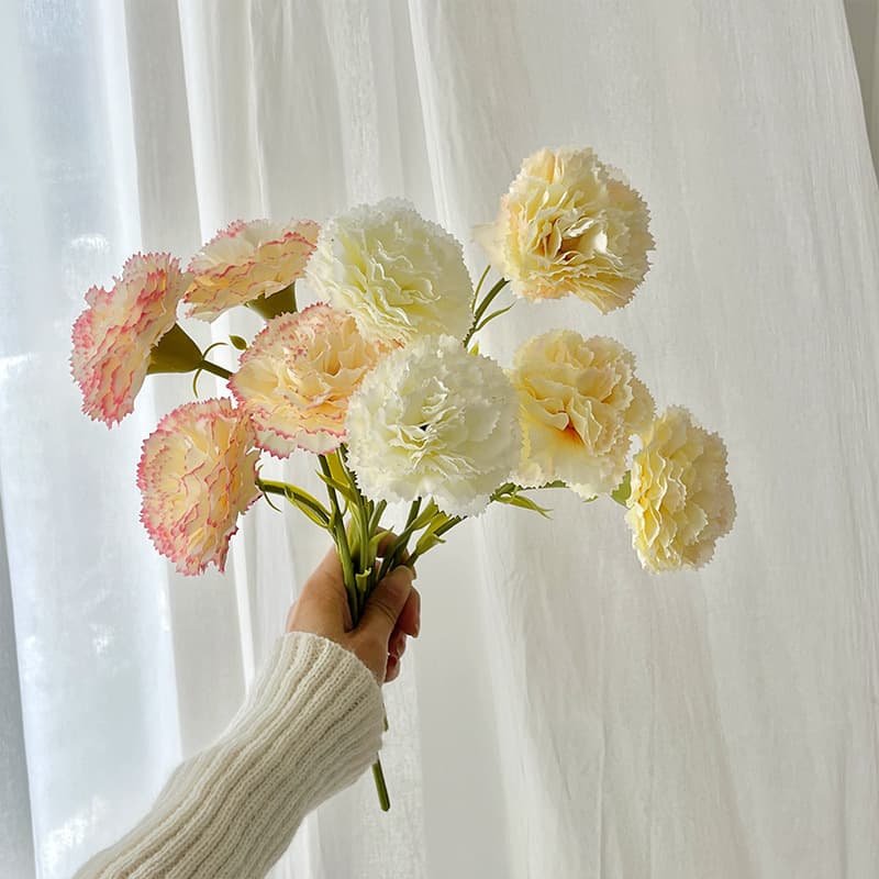 Artificial Carnation Flowers Fake Flowers Mother's Day Teacher's Day Room Bedroom Living Room Decoration Floral Arrangement Props for Photography