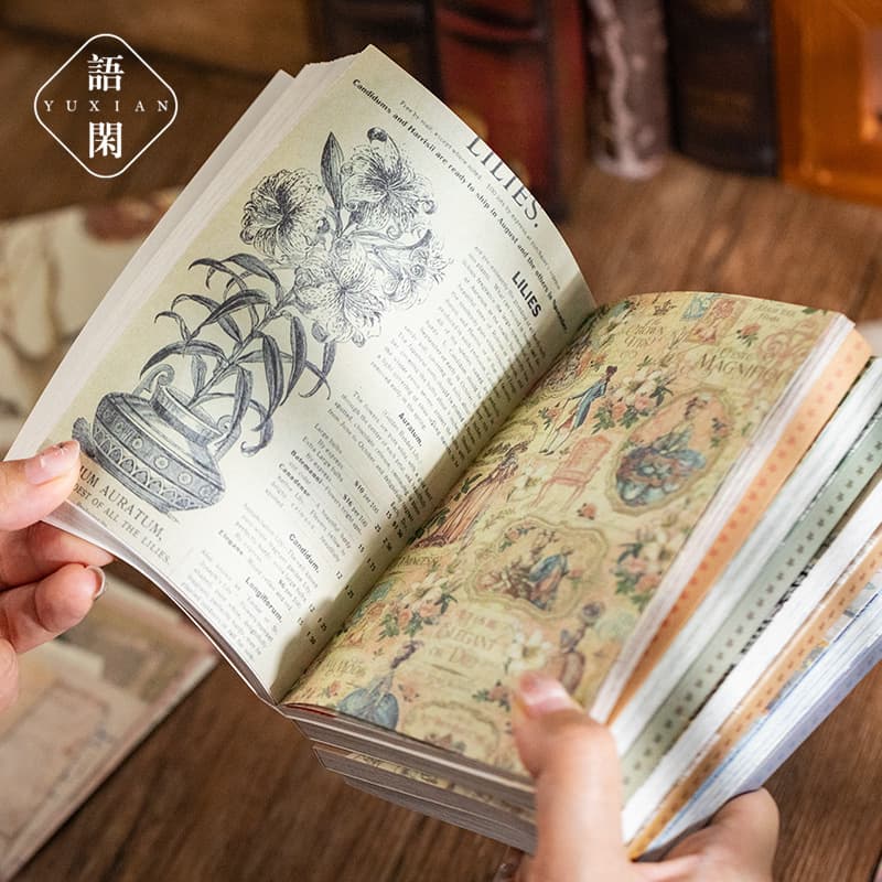 Yuxian Material Paper, Past Memoirs Series Retro Tearable Journal Ita Bag DIY Wall Decoration Collage Base Paper