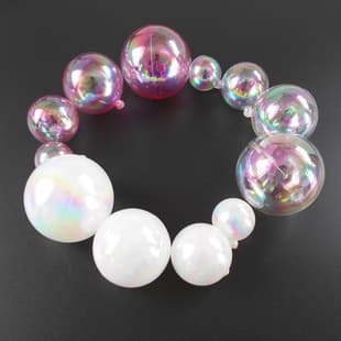Iridescent Transparent Ball Birthday Cake Decoration Ornament Bubble Colorful Party Baking Tabletop