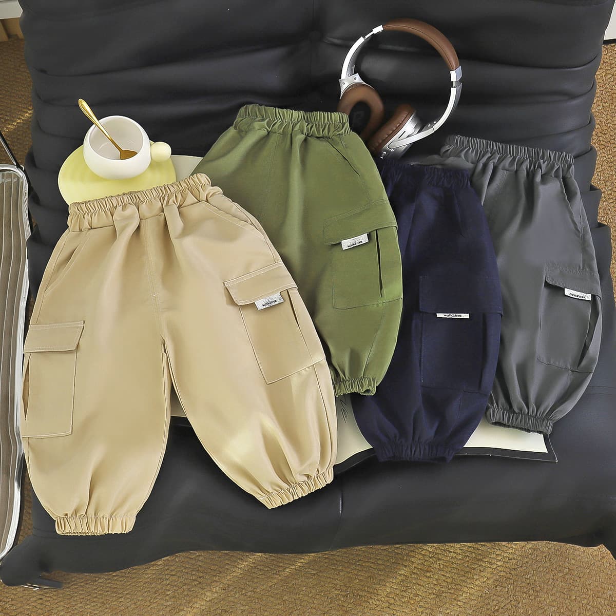 Spring New Korean Style Kids Cargo Pants, Kids Casual Pants, Spring New Boys Girls Loose Pants