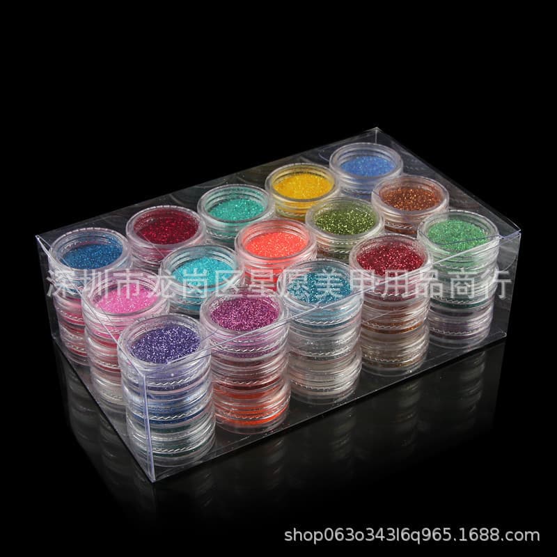 Nail Art Wholesale 45-Color Ultra-Bright Glitter Powder Set, Glitter Flakes Kit, Nail Glitter Powder