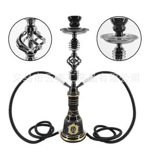 Cross-border Hot Selling Arabic Medium Iron Hookah Single and Double Tube Set Hookah Shisha Factory