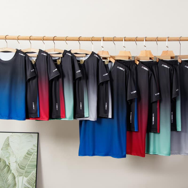 Boys' summer outfit set, new summer style for medium and large children, short-sleeved quick-drying sportswear, youth basketball uniform, trendy children's clothing