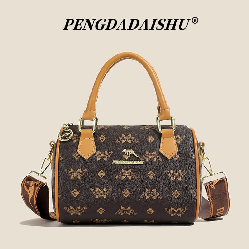 New Printed Single-Shoulder Women's Bag Manufacturer Handheld Crossbody Small Square Bag Cross-Border Bag Versatile Boston Bag Pillow Bag