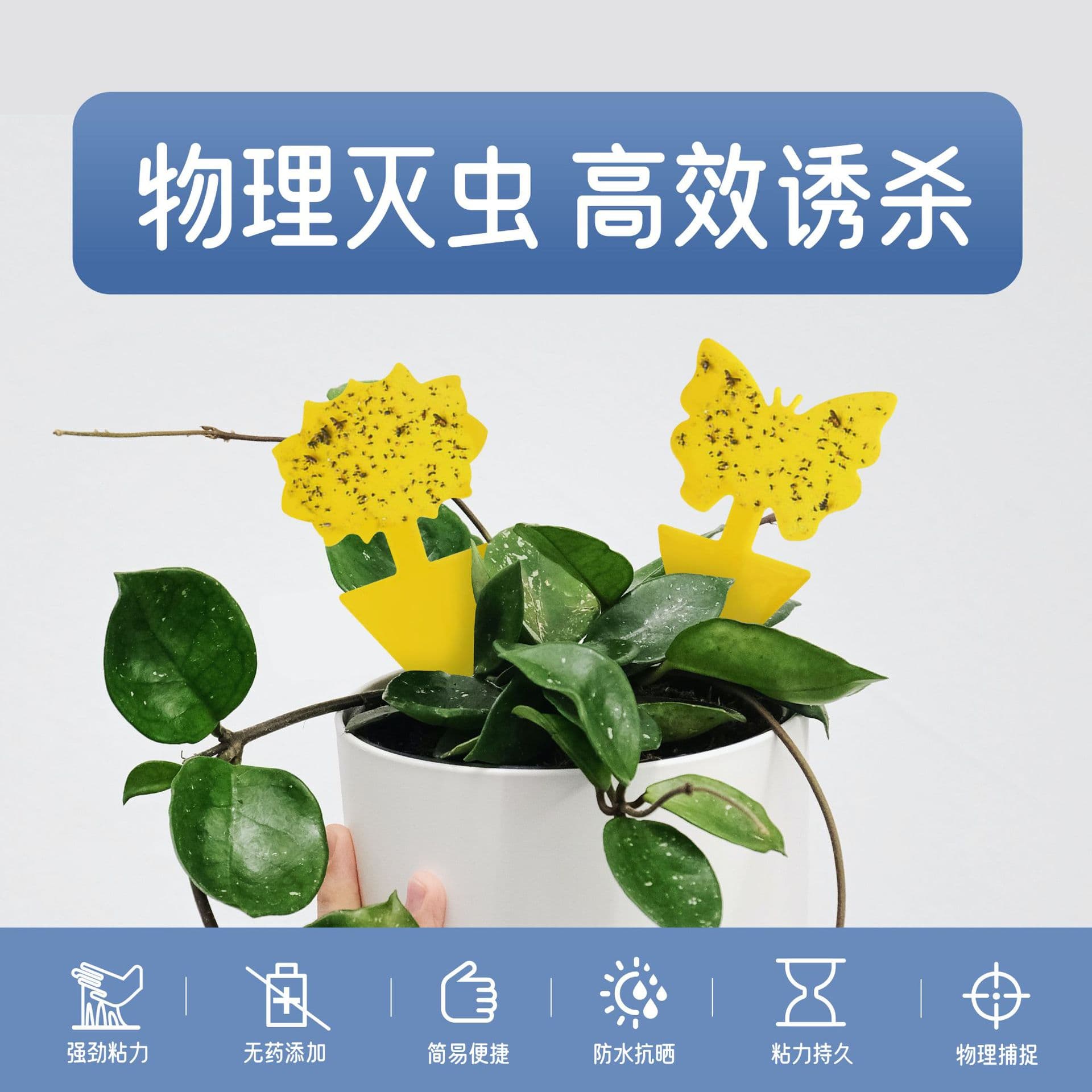 Insect Sticky Trap Board, Fly Trap Sticker, Insect Yellow Board, Flower-Shaped Sticky Trap, Insect Trap, Sticky Board, Yellow Board, Double-Sided