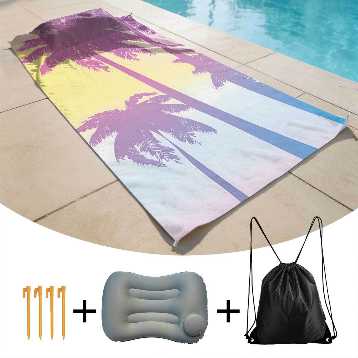 Minimum order of 1: Beach Towel Pillow + Inflatable Pillow + Sand Anchor + Drawstring Bag Beach Towel Pillow 4