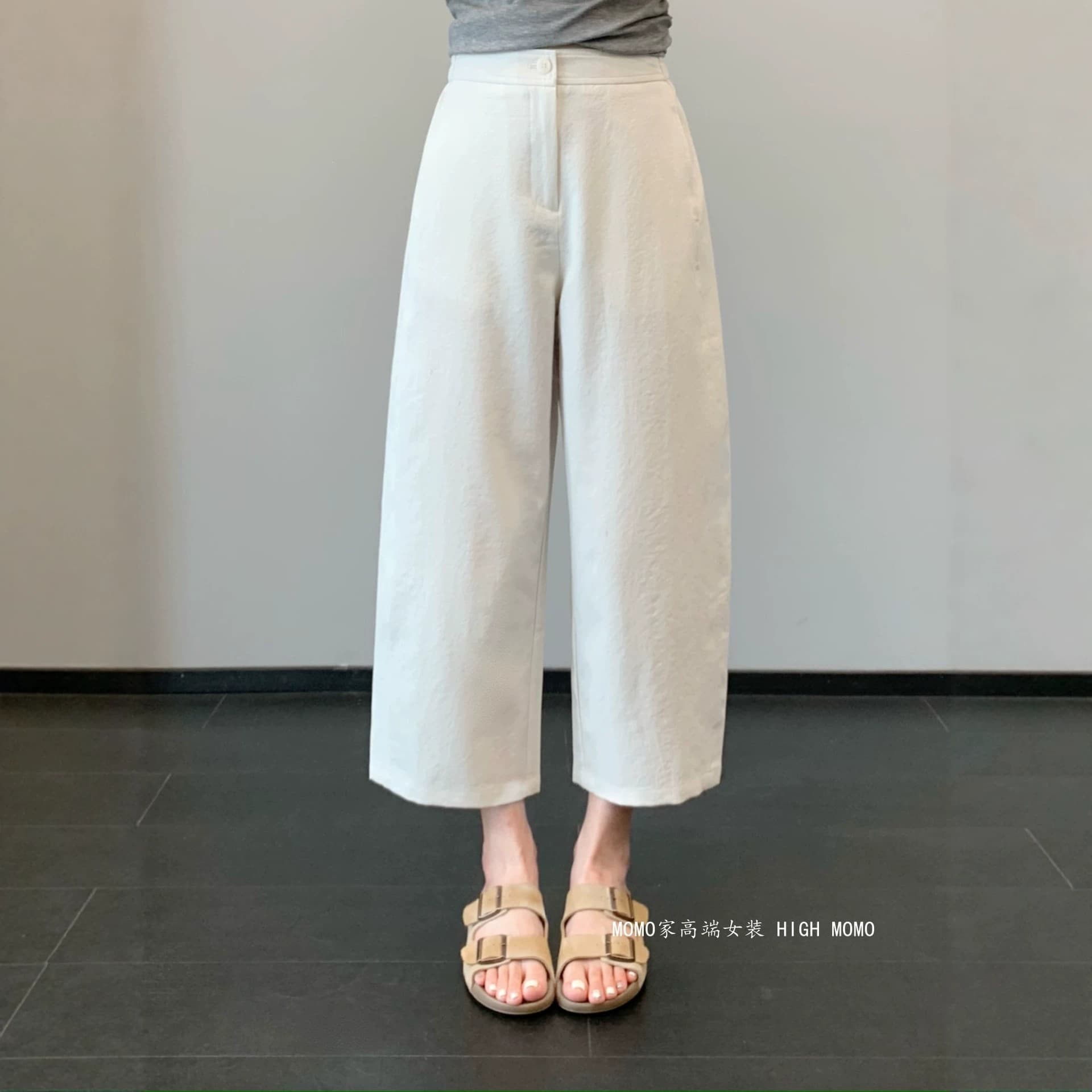 Linen radish pants~thin slimming slim fit tapered trousers for small people, new thin linen radish pants for women