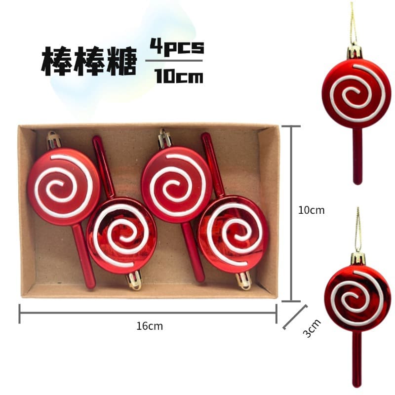 Cross-border Christmas Decoration 10cm Electroplated Candy Red Christmas Ball Christmas Tree Garland Small Ornament