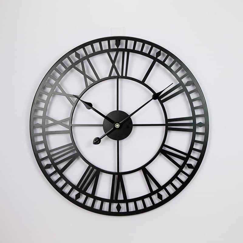 In Stock European Style Round Large Iron Art Clock Vintage Home Creative Silent Country American Living Room Retro Wall Clock