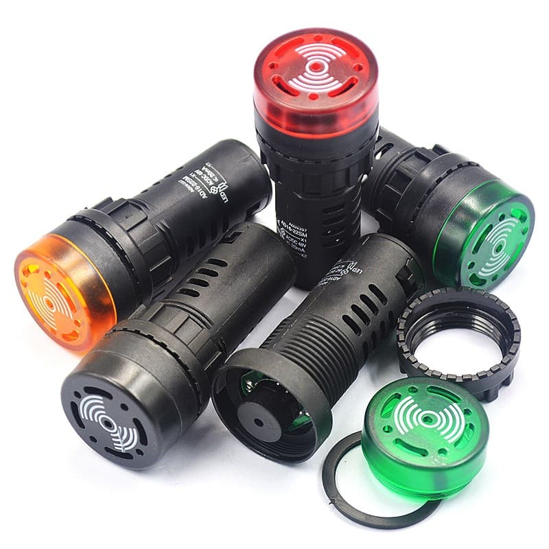 Buzzer Intermittent Sound and Light LED Flash Alarm AD16-22SM AC/DC 12V 24V 36V 48V 220V