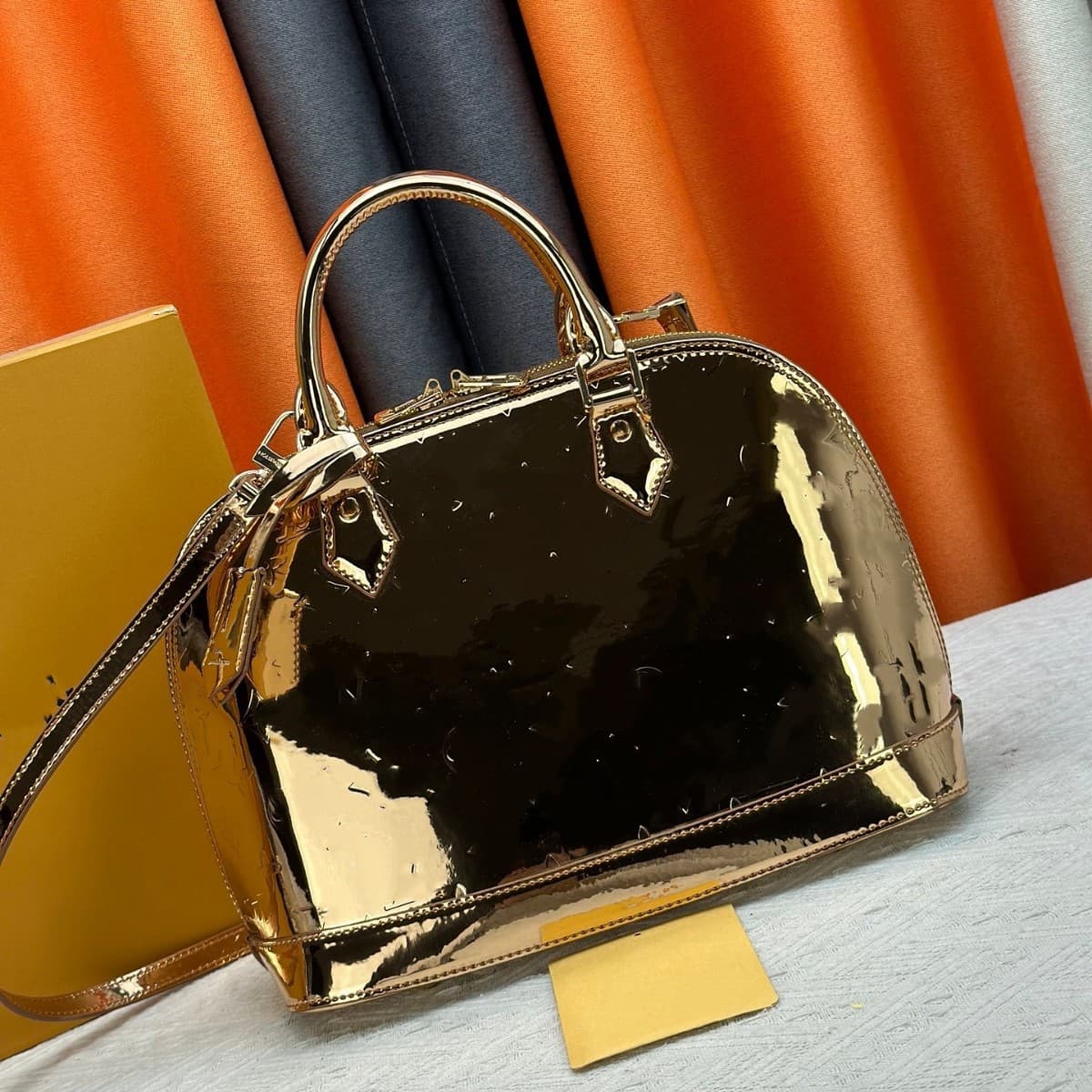 Lv Alma Large Handbag Monogram Embossed Crossbody Bag Cross-border Exclusive