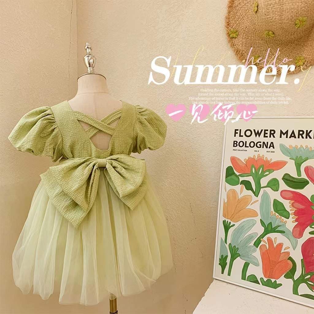 Girls' Dress 2025 New Trendy Princess Dress Summer Fashion for Toddler Kids Baby Cake Skirt