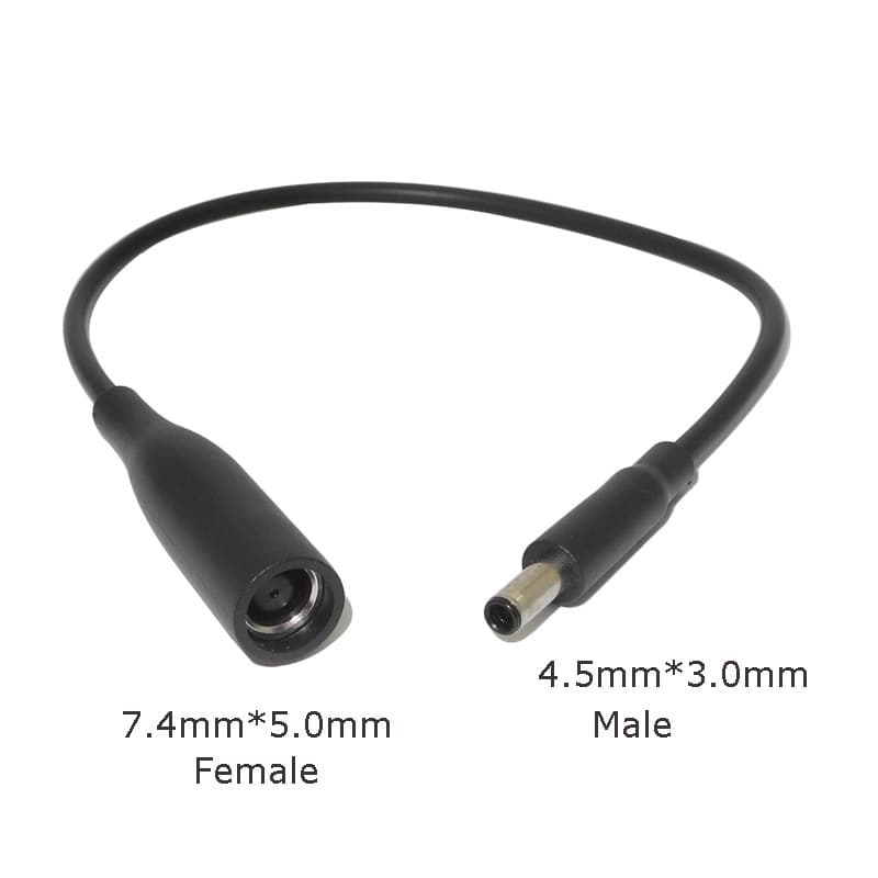 DE notebook DC power adapter conversion cable 7.4*5.0 female to 4.5*3.0 small mouth with pin adapter cable
