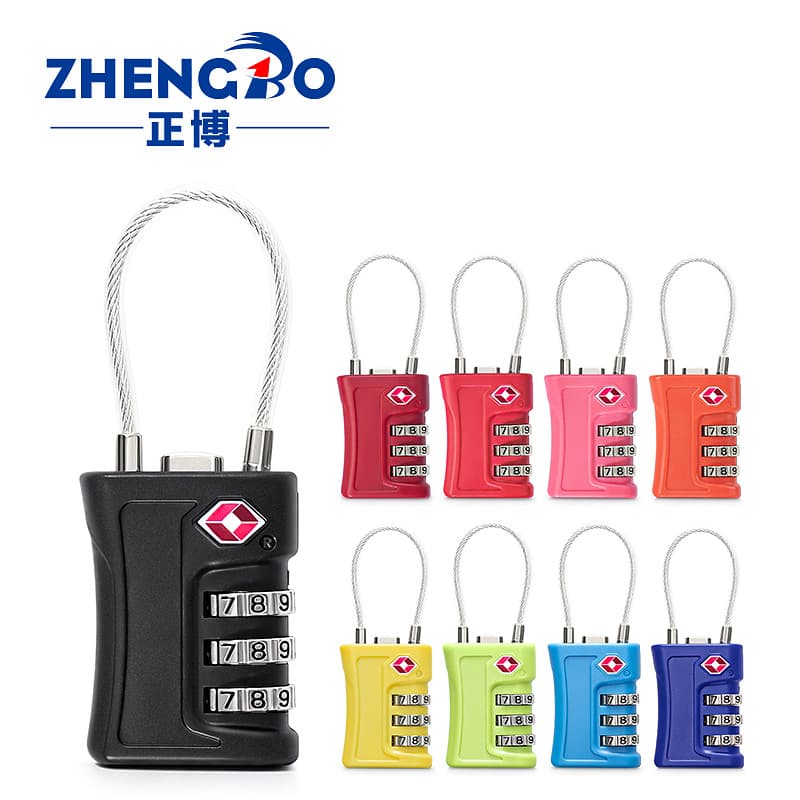 Travel Luggage Combination Lock, Gym Locker Two-Tone Steel Cable TSA Lock, TSA Combination Padlock