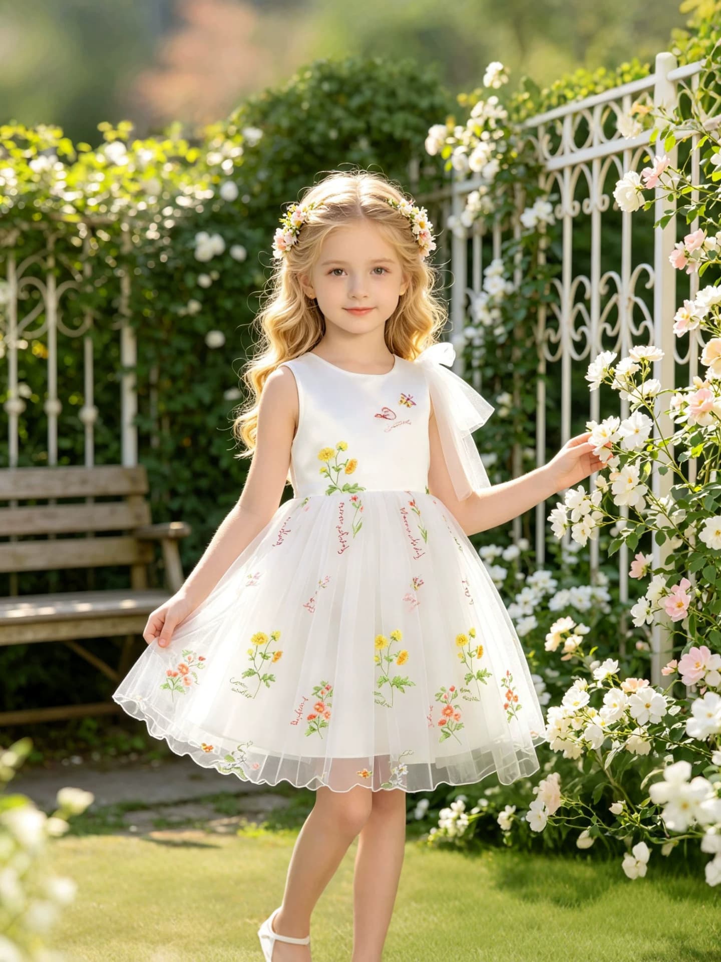 Girls Summer New Princess Dress Wedding Flower Girl Birthday Gown Children's Day Stage Performance Dress