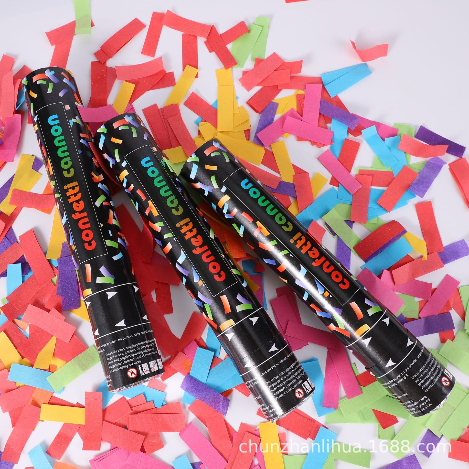 Factory Stock Amazon Hot-selling Party Hand-twist Confetti Cannons with Colorful Square Confetti for Bars and KTVs