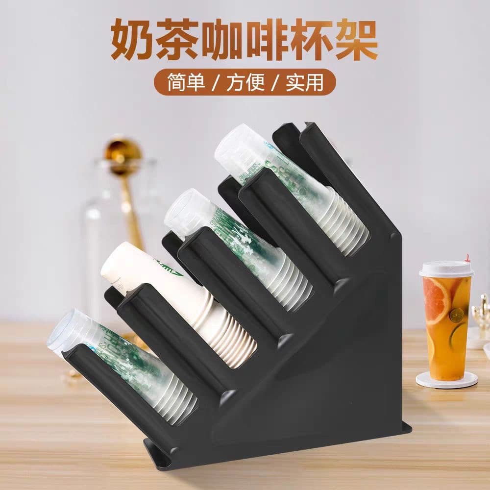 Plastic Cup Lid Dispenser Rack for Coffee and Milk Tea Shops, Countertop Cup Holder, One-Piece Molded Takeaway Cup Rack