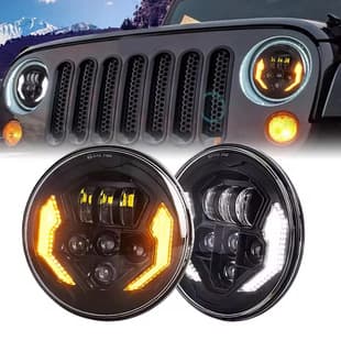 New 7-inch LED Headlight Compatible with Jeep Wrangler JK, BJ Off-Road Motorcycle Round Light High/Low Beam