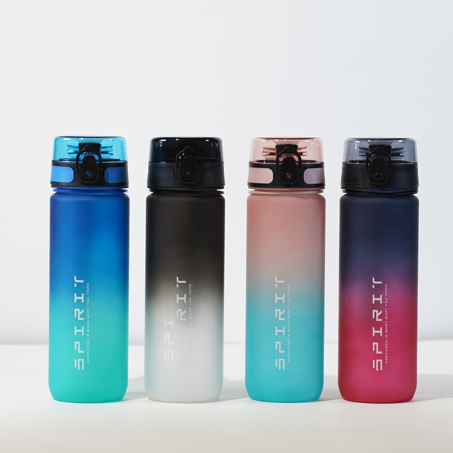 Large Capacity Frosted Gradient Plastic Water Cup Stylish Sports Bottle for Outdoor Fitness Direct Drinking Cup