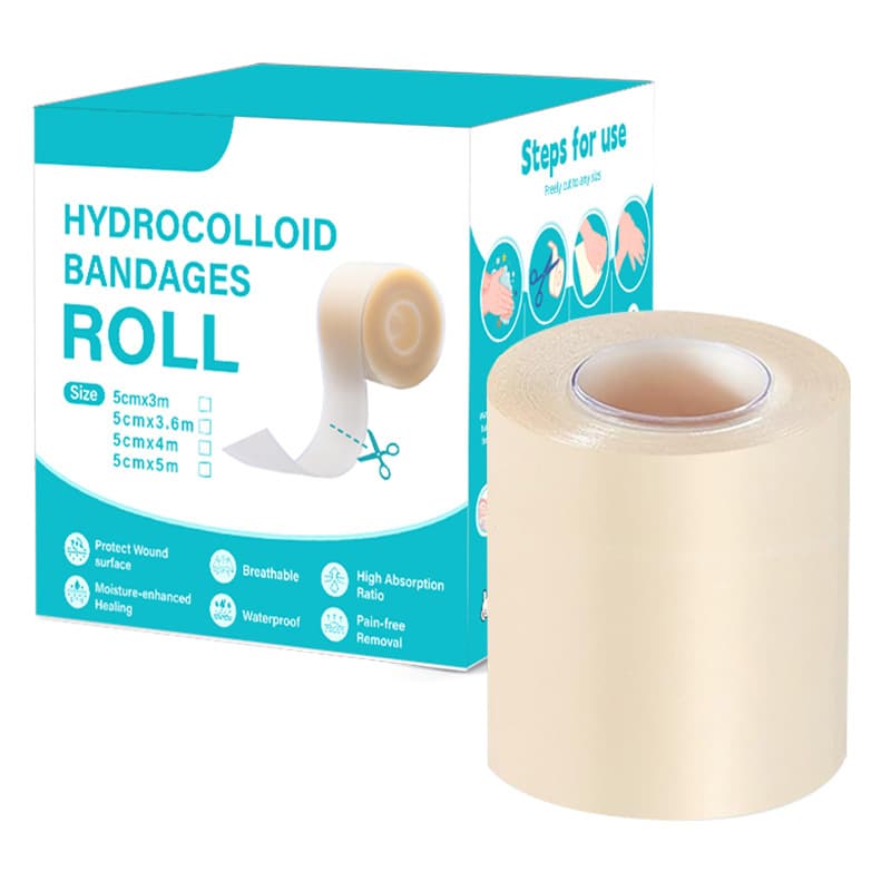 Cross-border Hydrocolloid Dressing Box Hydrocolloid Roll Wet Artificial Skin Healing Absorbent Dressing Patch Hydrocolloid Dressing