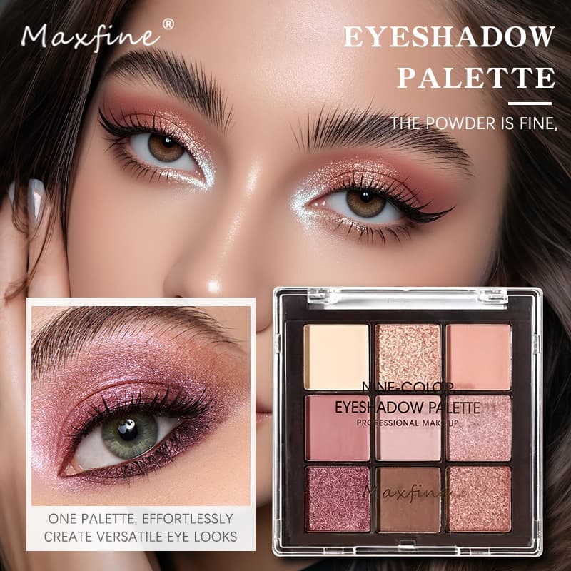 [Special Promotion] Maxfine Cross-border Exclusive Nine Eyeshadow Palette Matte Orange Brown Earth Tone Pearlescent Eyeshadow