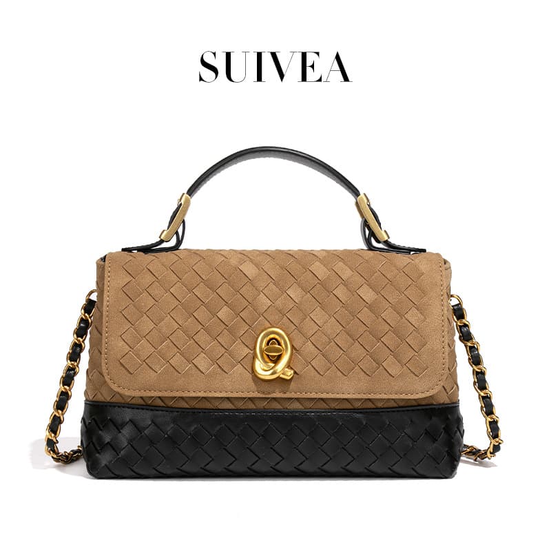 Cross-border New Handbag Color-Block Handbag Messenger Bag Textured Frosted Envelope Bag Casual Single-Shoulder Crossbody Woven Women's Bag