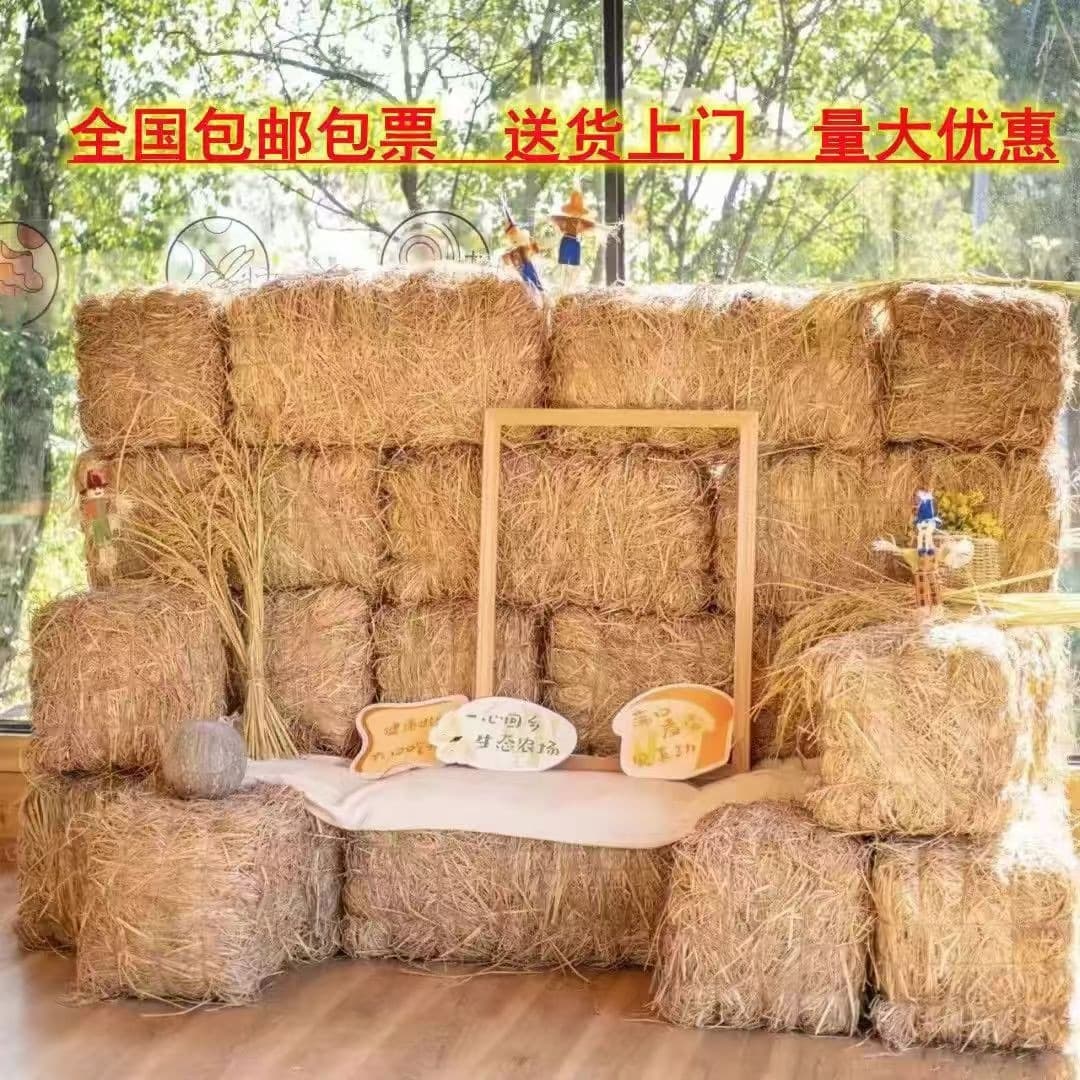 Straw Bale Dry Straw, Farmhouse Straw Bale, Round and Square Straw Bales for Wedding Photography, Outdoor Park Decoration Props