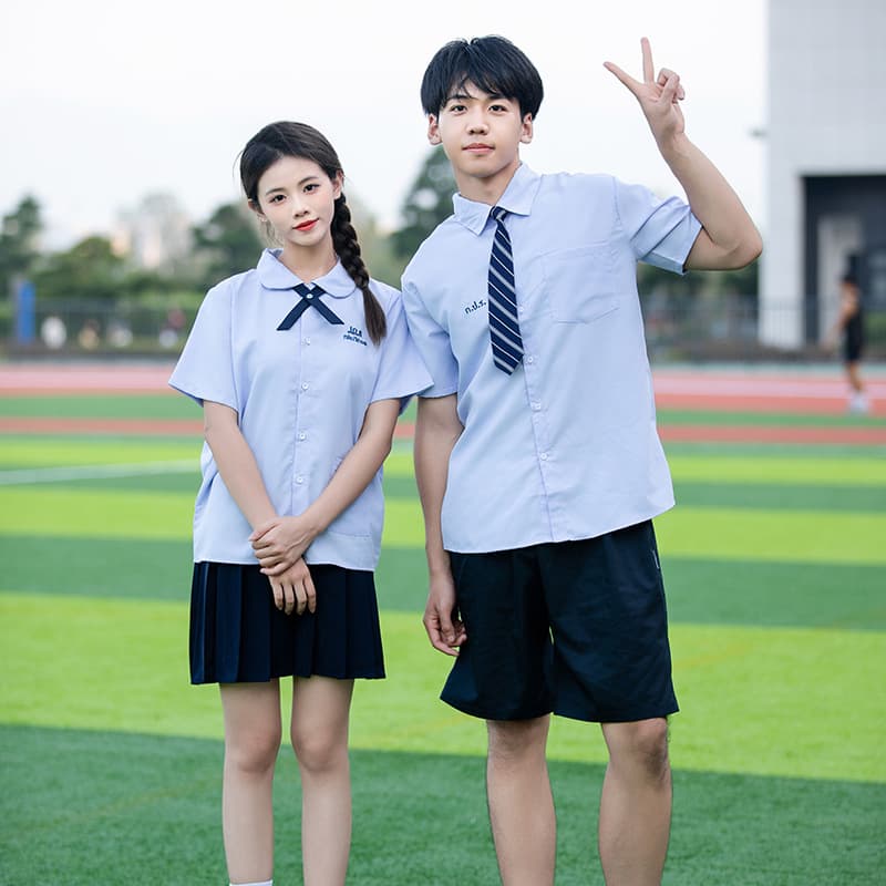 Academy Style Thai School Uniform Blue Shirt JK Uniform for Primary, Middle, High School Graduation Photo Class Uniform Costume