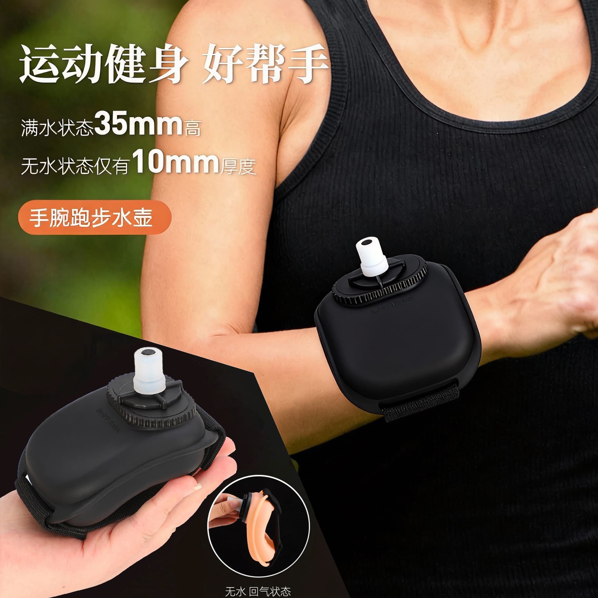Outdoor Fitness Cycling Wrist Water Bottle Running Portable Silicone Water Bottle Sports Cup Arm Water Bottle