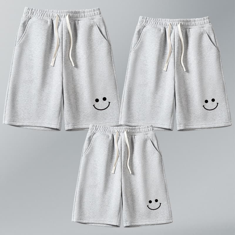 Parent-child gray shorts, family of three, five-quarter pants, 2026 new summer mother-daughter wear, straight casual pants, class uniform