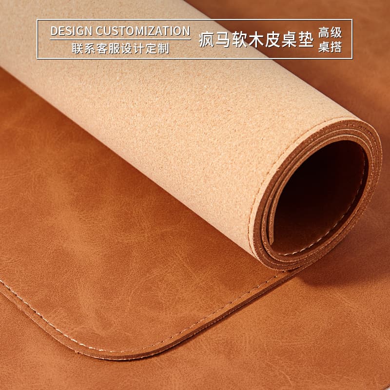 Cork Crazy Horse Leather Mouse Pad Waterproof Office Writing Desk Pad Desk Pad Computer Game Keyboard Pad Factory Direct Sales