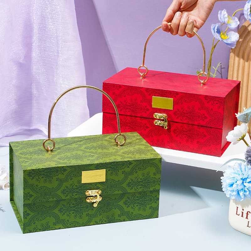 Wedding wedding box flip-top gift box mooncake gift box portable mooncake box light luxury high-end Mid-Autumn Festival gift packaging box