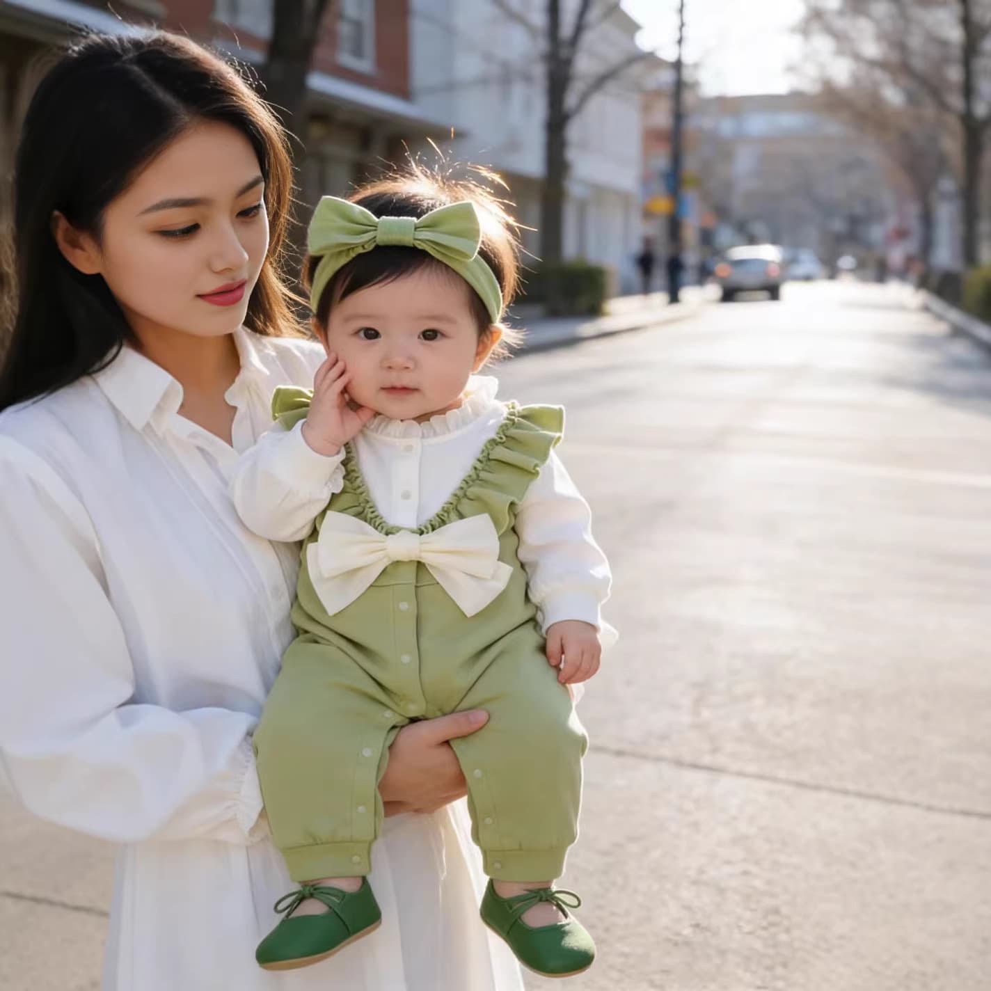 Baby Spring and Autumn One-piece Clothes Baby Internet Celebrity Princess Cute Hundred Days Super Cute and Western Style Outing Clothing and Climbing Clothes