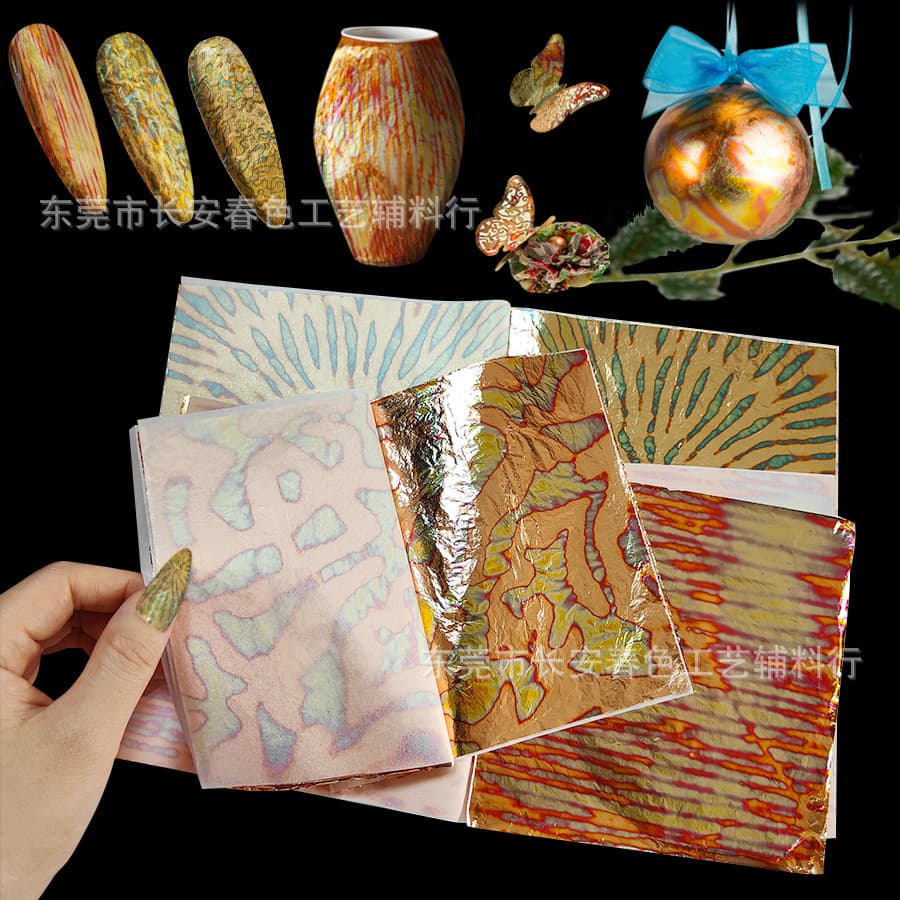 Supply Colored Foils Flower Blossom Richness Coffee Bronze Glow-in-the-Dark Gray Autumn Scallion Bloom Sunset Red Craft Decorations