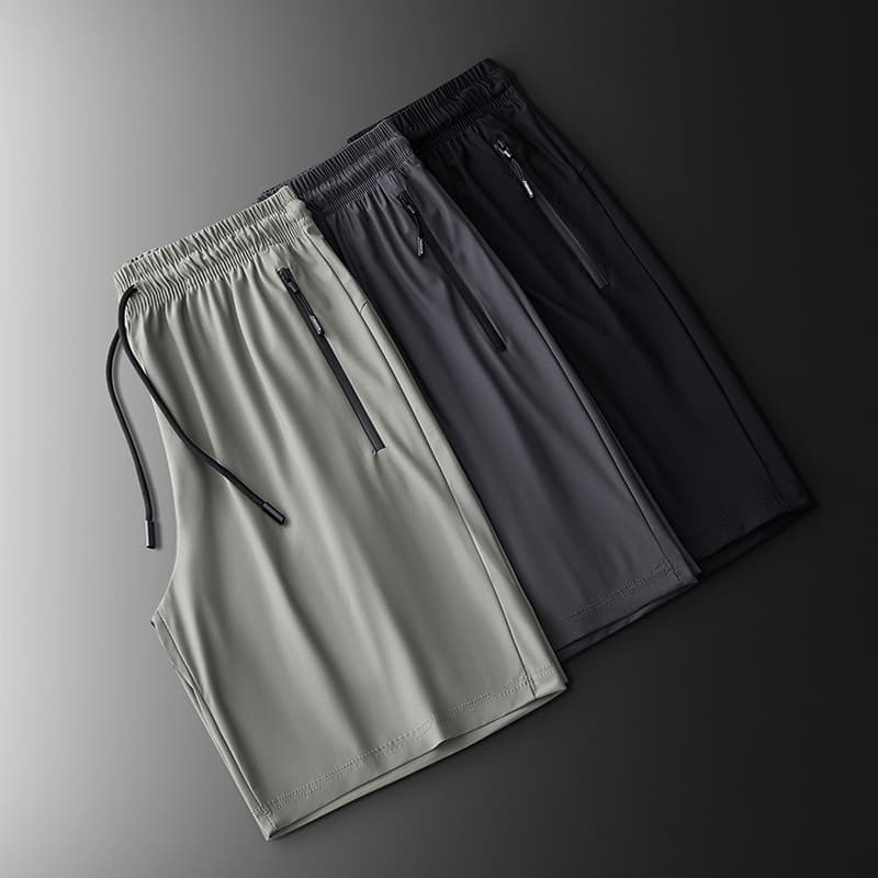 Large Size Quick-Dry Breathable Summer Thin Fitness Running Sports Shorts for Men, Casual Loose Ice Silk Pants, Straight Leg Style