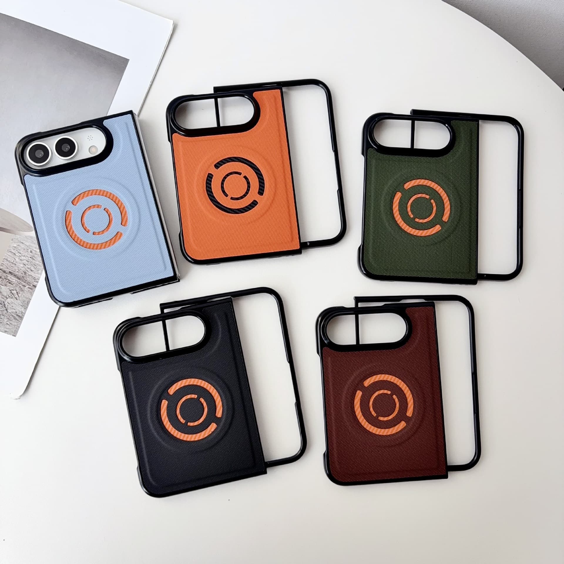 Compatible with iPhone Ultra Foldable Phone Case Apple ULTRA Tech Leather Texture Magnetic Business Protective Case
