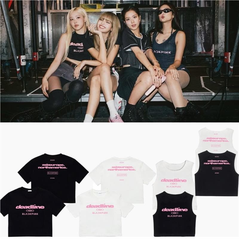 BLACKPINK 2025 Chicago Concert Lisa Rose Same Style Short Vest T-Shirt for Women