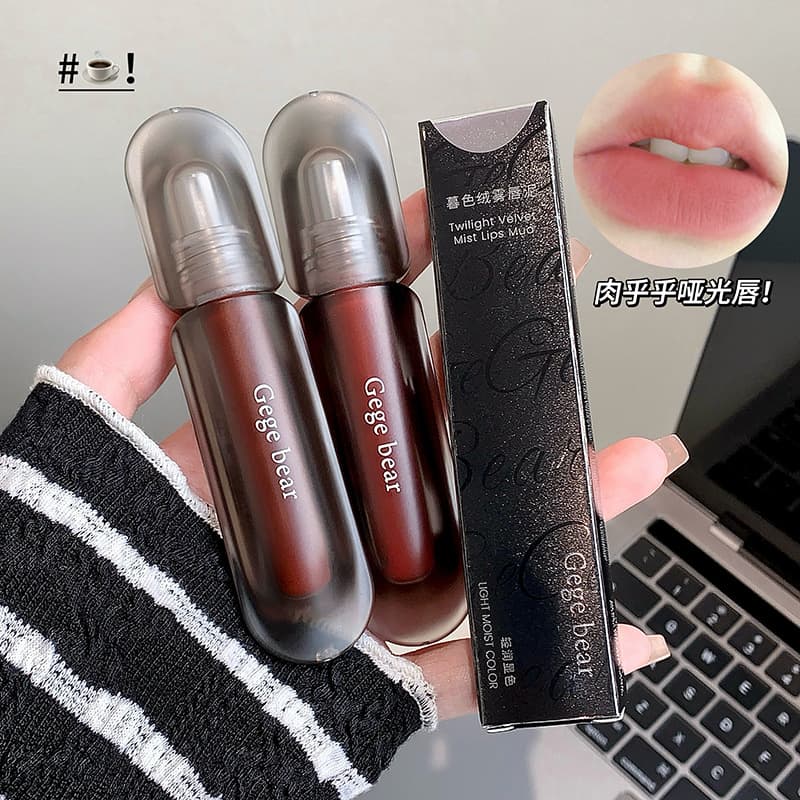 Gege Bear Twilight Velvet Mist Lip Mud Matte Pure Desire Colorful Autumn and Winter Lip Glaze Women's Rich Cross-Border Lipstick Beauty Makeup