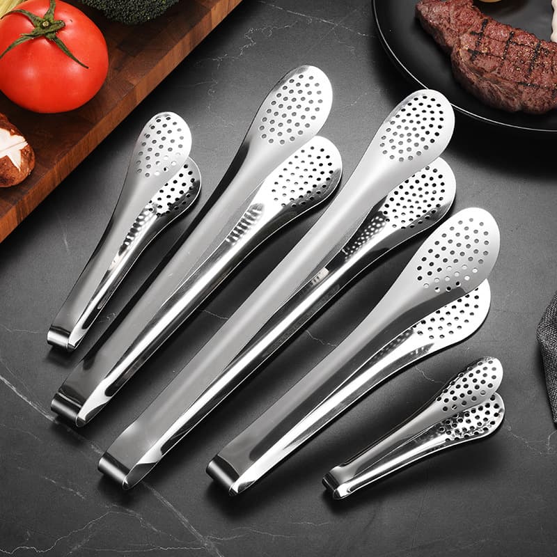 Stainless Steel Food Tongs Bar Ice Cubes Steak Lengthened Oil Fried Roast Beef Clamps Precise Non Magnetic Kitchen Utensils