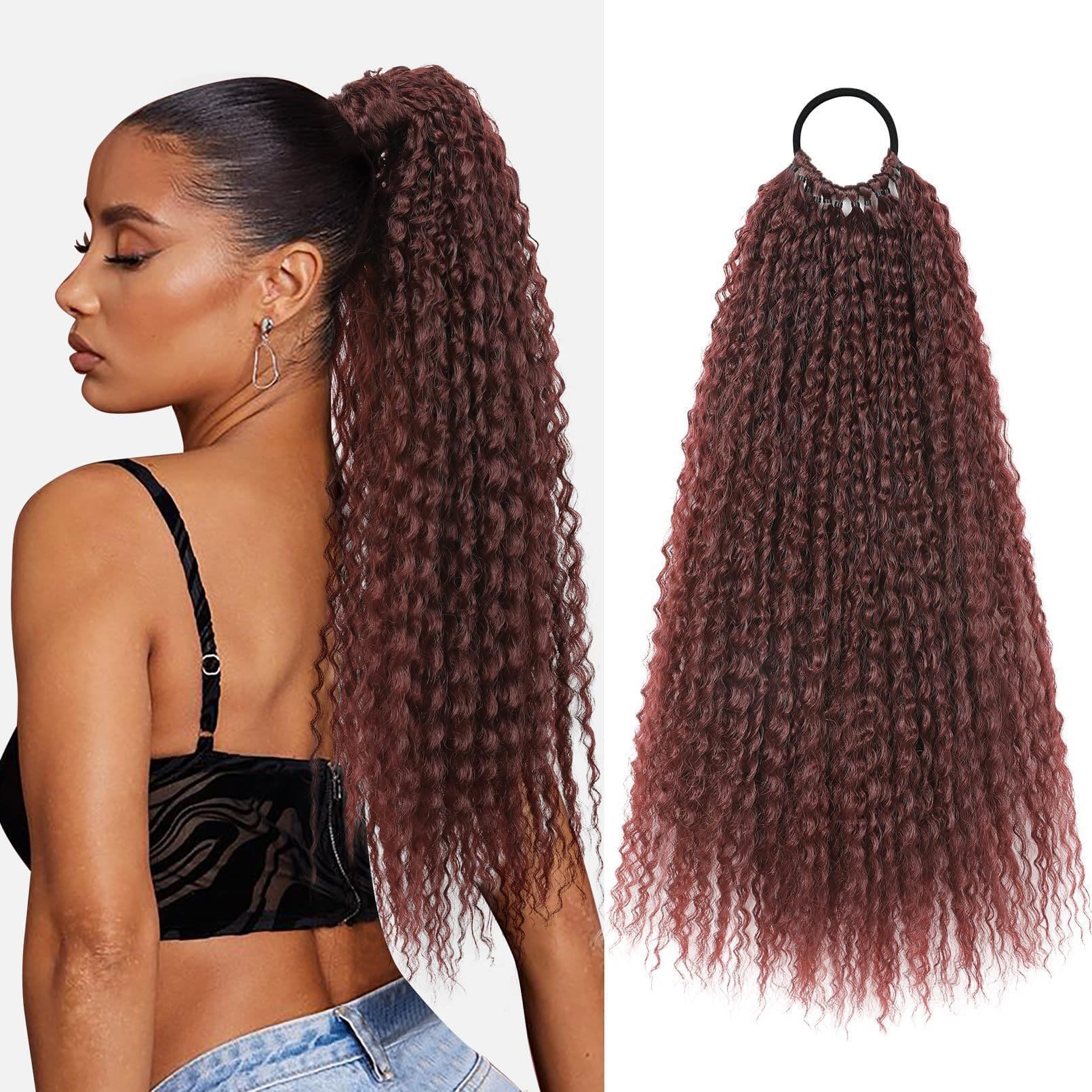 Afro Kinky Twist Ponytail Extension, Dreadlock Multi-Strand Screw Curl Messy Ponytail Wholesale