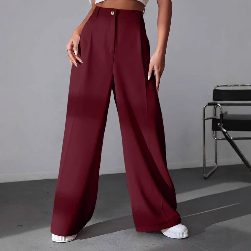 Cross-border foreign trade factory independent station European and American 2025 new women's trousers solid color suit pants casual pants straight pants
