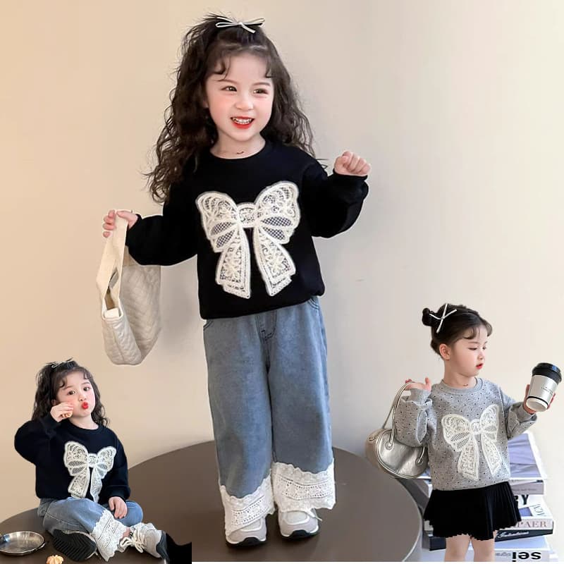 Girls' sweatshirts early autumn 2026 new style children's spring fashionable versatile baby spring clothes bow tops
