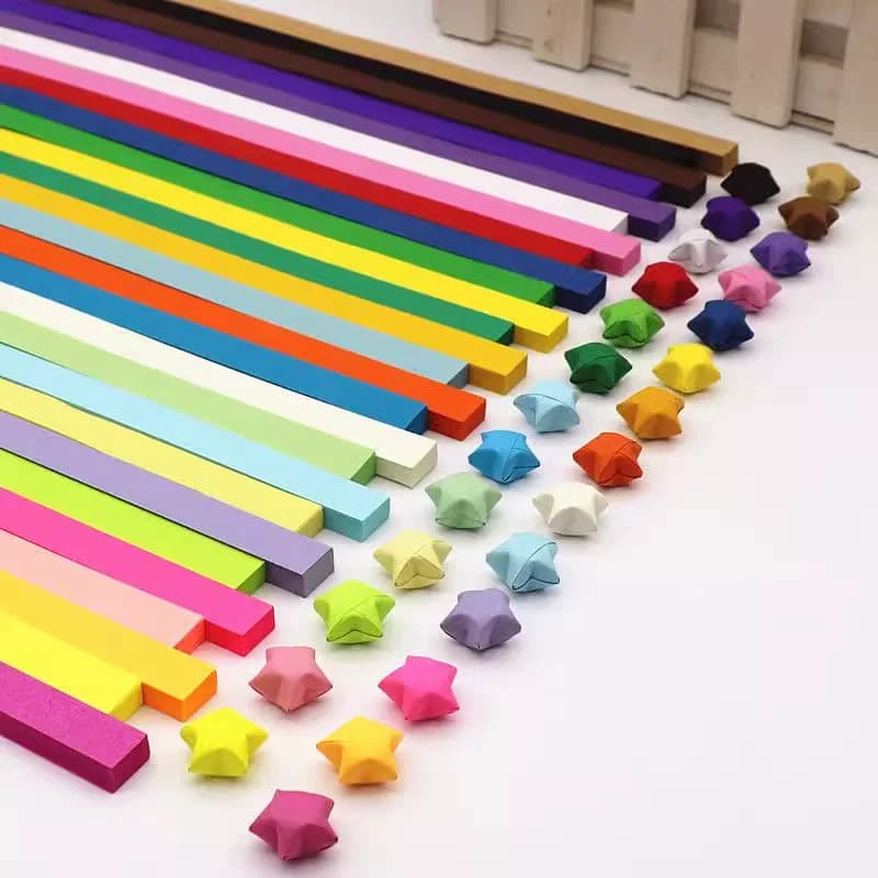 Star Strip Origami Wholesale Colored Star Origami 27 Colors Star Paper Strips Lucky Star Origami Five-Pointed Star Folding Paper