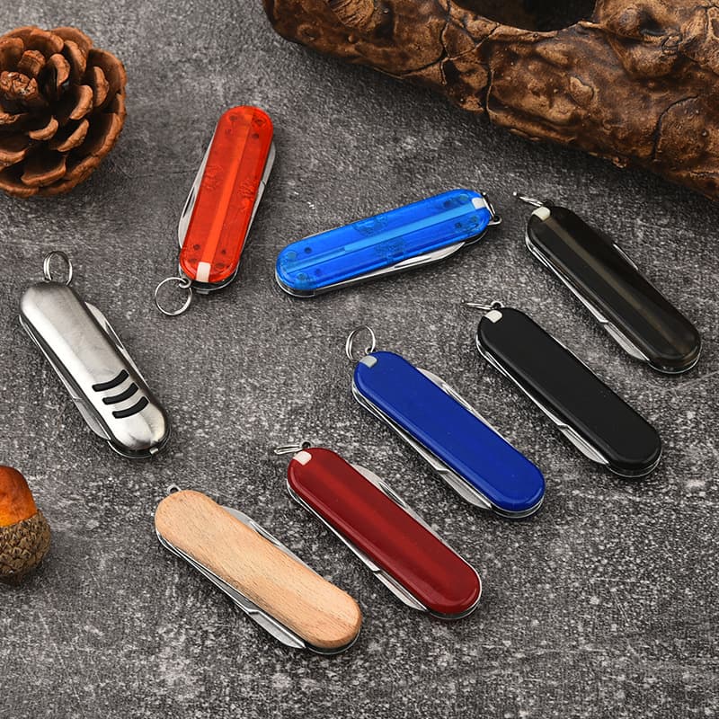 Stainless Steel Multi-Function Knife Outdoor EDC Tool Swiss Three-Fold Mini Folding Knife Portable Small Knife