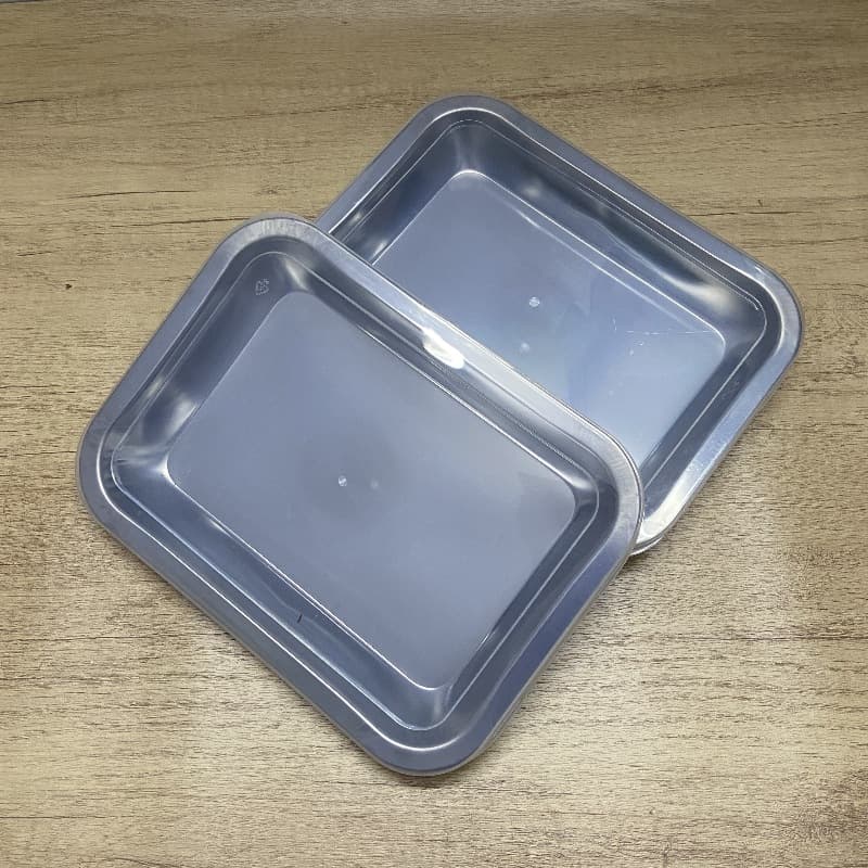 410 Stainless Steel Towel Tray with Lid Dustproof Braised Food Tray Duck Neck Tray Serving Tray Square Flat Bottom Platter Cold Dish Tray Square Tray